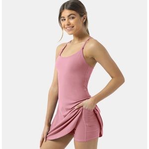 Halara Everyday Cloudful 2 in 1 Flare Activity Dress Wannabe in Blush, Size M